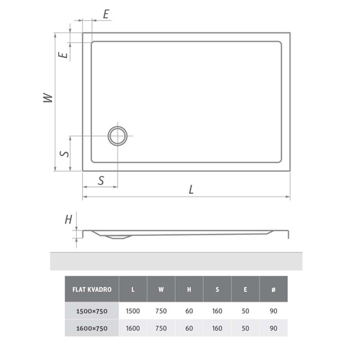 FLAT KVADRO dlouhý obdélník