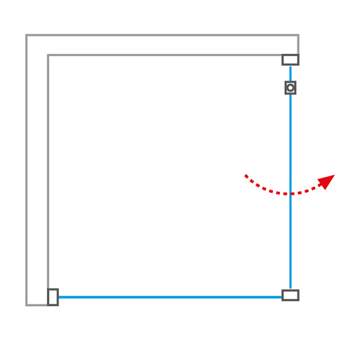 Nákres sprchových dveří PXDO1N a levé boční stěny PXBN