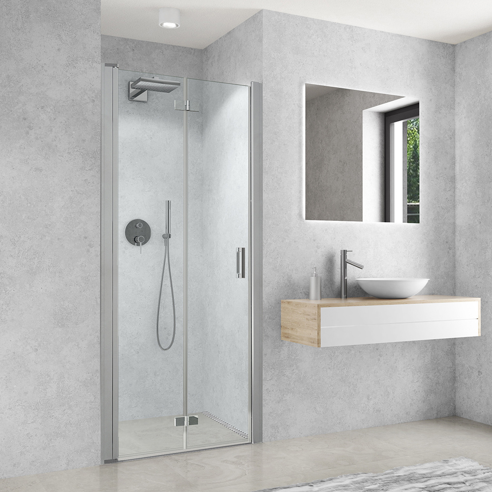 Jednokřídlé sprchové dveře pro instalaci do niky ND - CI PIL