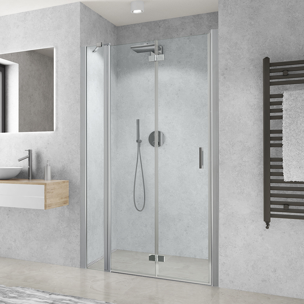 Sprchové dveře s pevnou částí pro instalaci do niky  - CI RFL